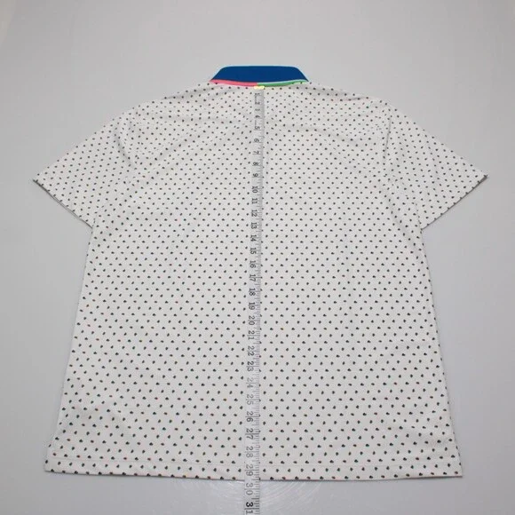 G/Fore NWT Short Sleeve Golf Polo Shirt Size L in White / Multi Floral Print